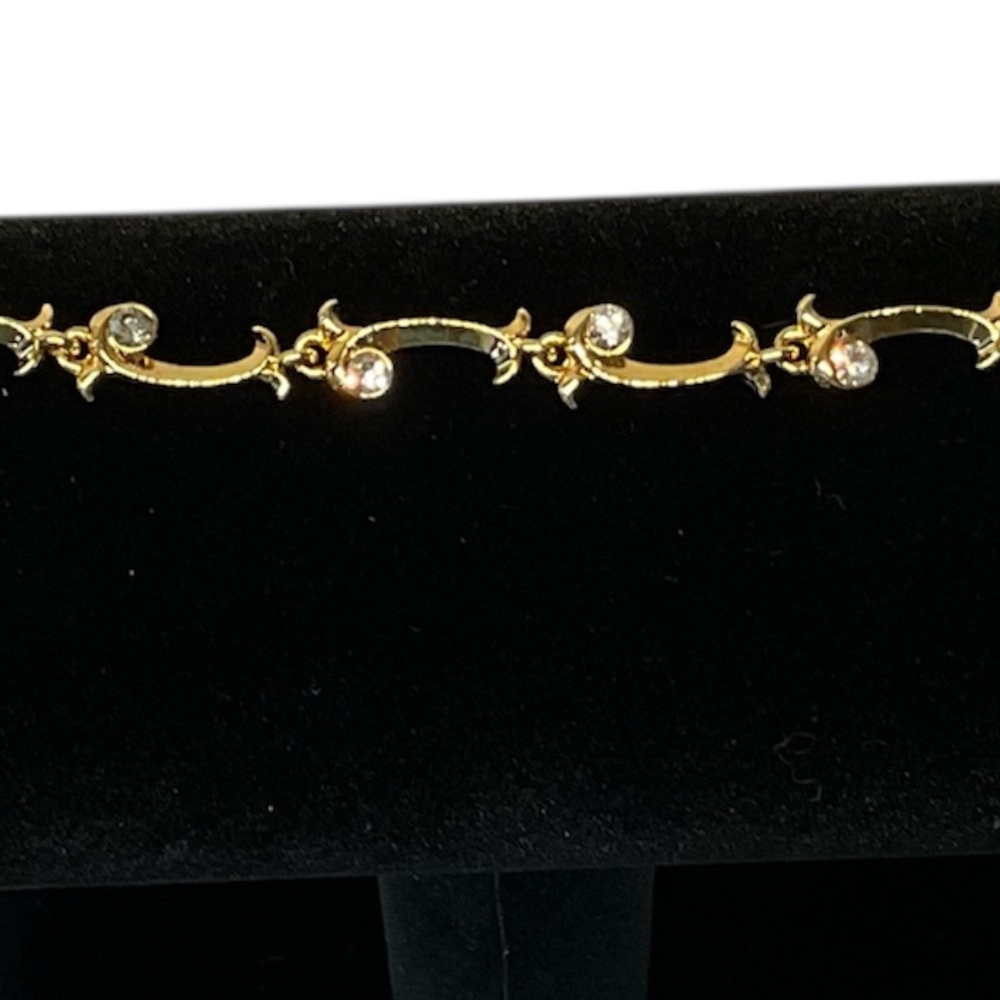 Avon Vine Anklet Bracelet – Gold Tone Rhinestone - Picture 3 of 8